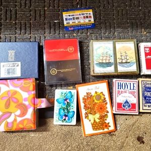 Vintage lot of playing cards & card box